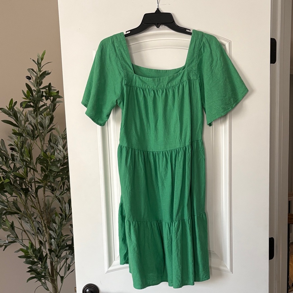 LOFT Vibrant Green Midi Dress